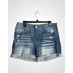 Time and Tru Distressed High Waisted Blue Jean Shorts 12